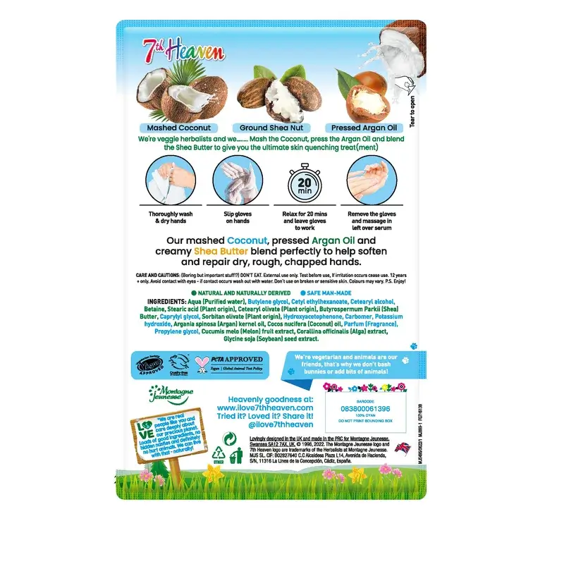 7 Heaven Coconut Moisturising Hand Mask , 1 units