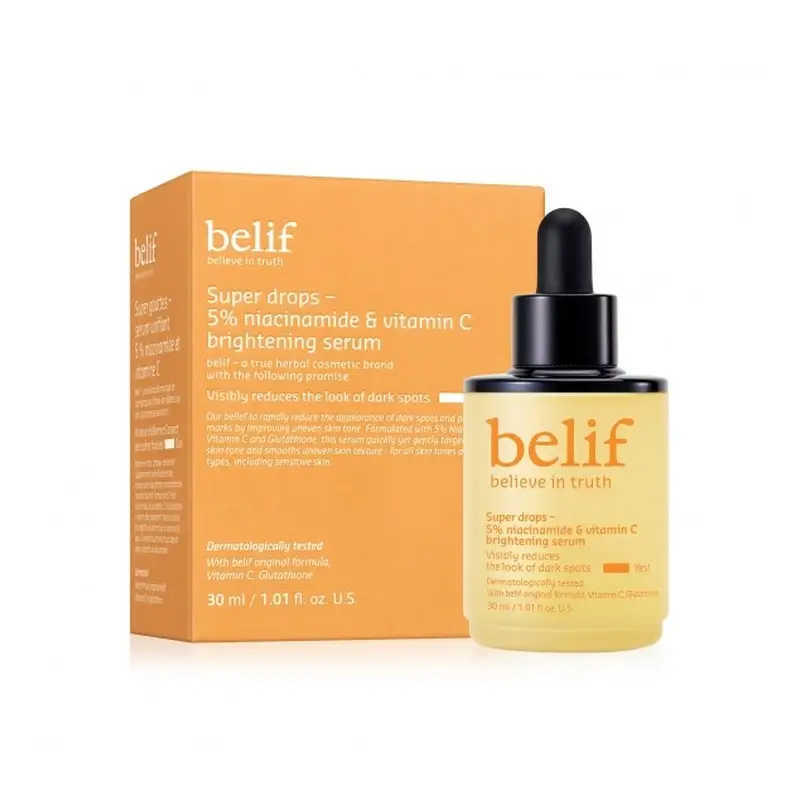 Belif Super Drops - 5% Niacinamide & Vitamin C Brightening Serum , 30 ml