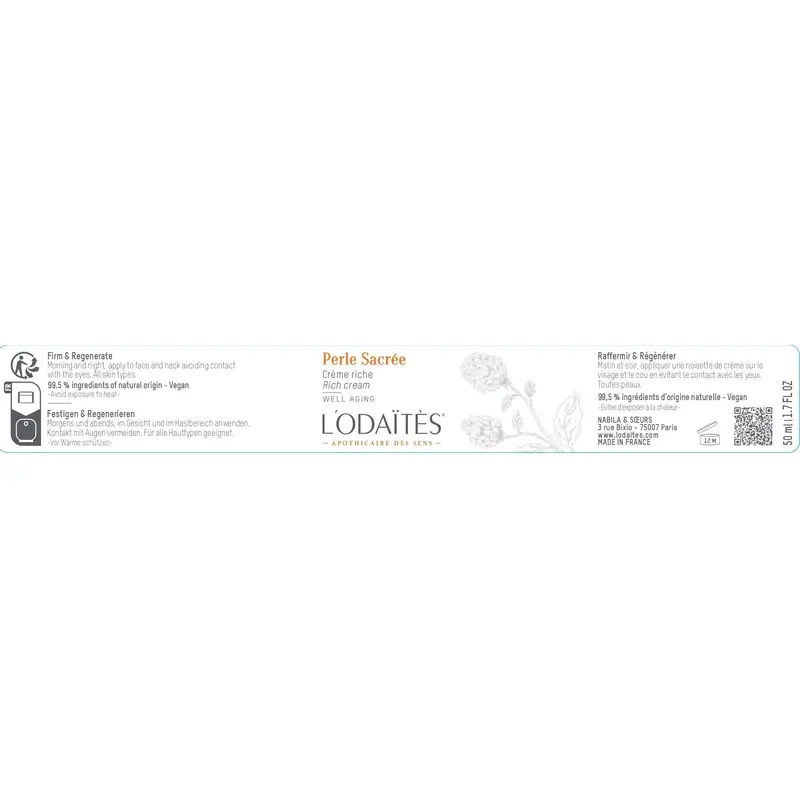 L'Odaïtès Facial Perle Sacré - Rich Cream, 50 ml