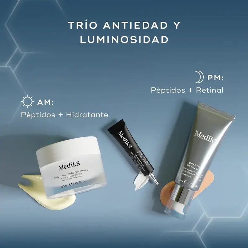 Medik8 Rejuvenation Reset Daily Radiance Vit C 50Ml + Crystal Retinal 3 30Ml + Liquid Peptides Deluxe