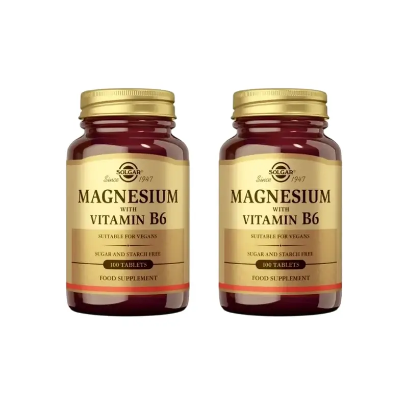 Solgar Magnesium + Vitamin B6, 2X100 Tablets