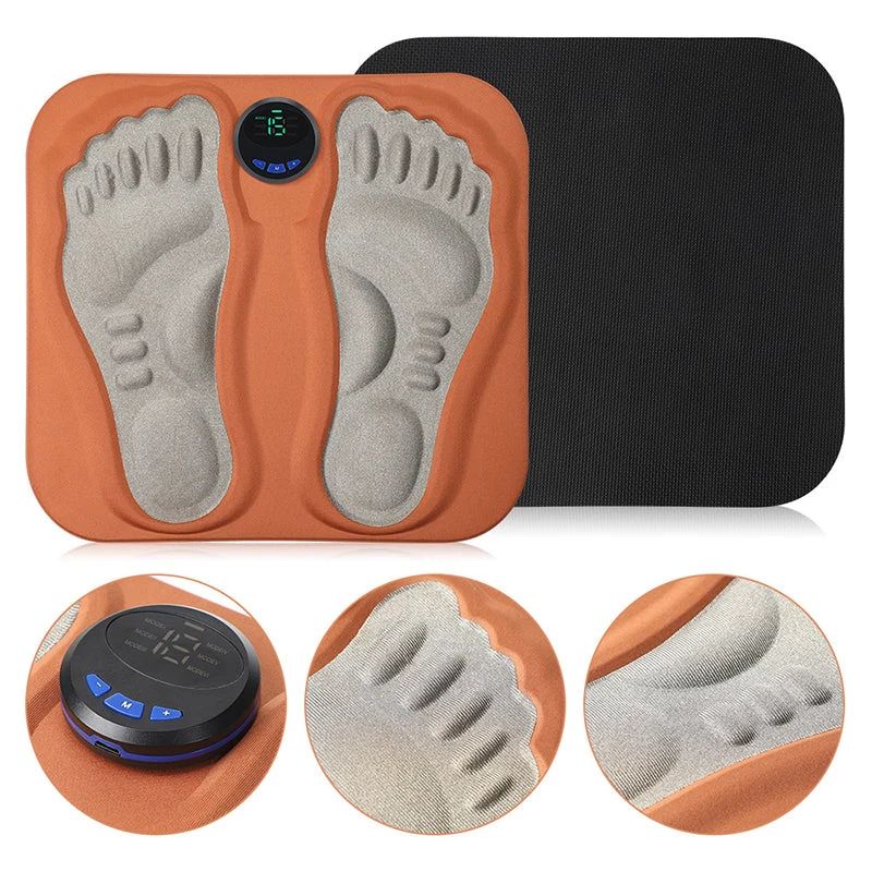 EMS Fußmassage Matte | Elektrische Fußmatte mit 6 Programmen, 9 Intensitätsstufen, Fernbedienung und USB-Ladung