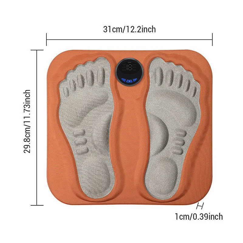 EMS Fußmassage Matte | Elektrische Fußmatte mit 6 Programmen, 9 Intensitätsstufen, Fernbedienung und USB-Ladung
