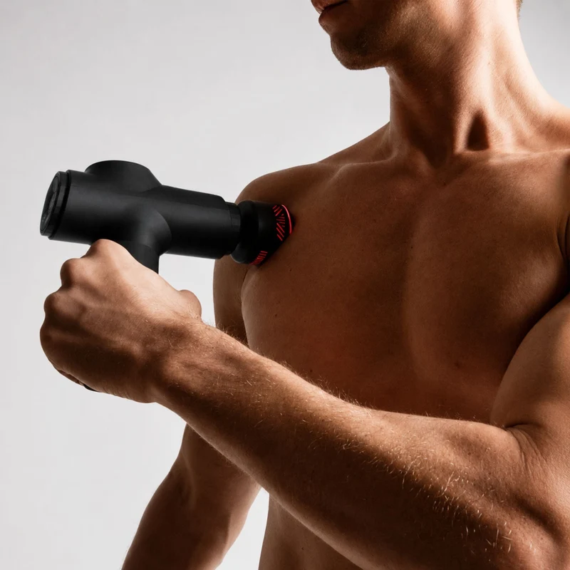 Massagepistole | Perkussionsmassage mit Wärme- und Kälteaufsatz, 3 Intensitätsstufen