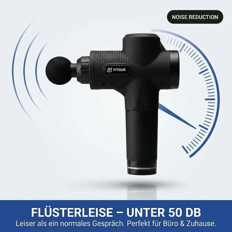 Massagepistole | 30 Intensitätsstufen, 6 Massageköpfe und 6 Stunden Akkulaufzeit