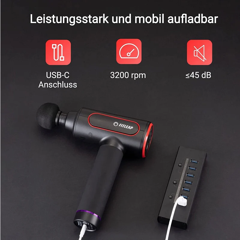Massagepistole | Tiefengewebemassage mit 6 Aufsätzen & 6 Massagemodi SEO-Beschreibung (ca. 430 Zeichen):