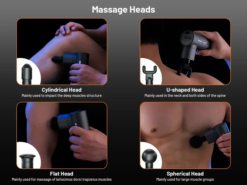 Massagepistole | Wärme- und Kältetherapie mit Metall-Massagekopf für Muskelentspannung