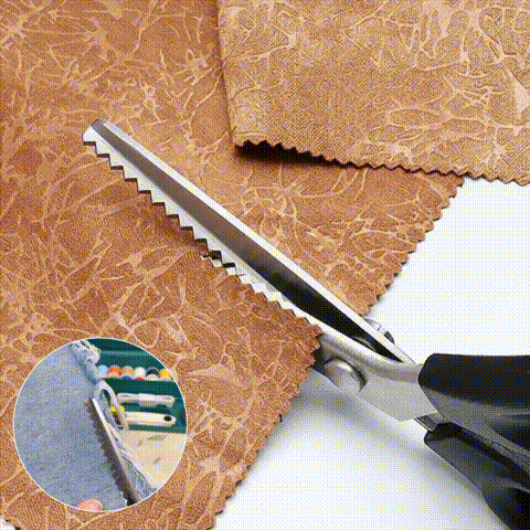 Stoffschere aus Edelstahl mit Gezahnten Klingen 23,5 cm | Präzise Stoff- & Bastelschere | Für Nähen, DIY & Papier