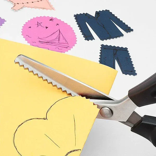 Stoffschere aus Edelstahl mit Gezahnten Klingen 23,5 cm | Präzise Stoff- & Bastelschere | Für Nähen, DIY & Papier