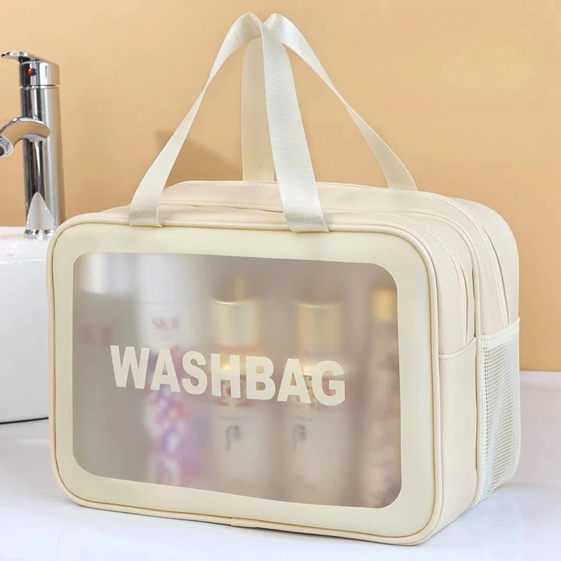 Transparente Kulturtasche wasserabweisend | Große Kosmetiktasche für Reisen | Klare Reiseaufbewahrung mit Doppelreißverschluss
