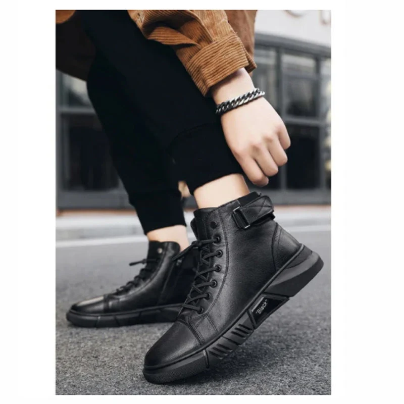 Herren Komfort-Stiefel aus Kunstleder | Gepolsterte Innensohle, rutschhemmende Sohle & eleganter Look