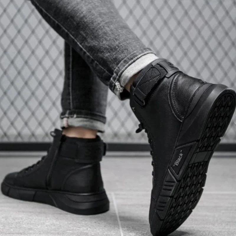 Herren Komfort-Stiefel aus Kunstleder | Gepolsterte Innensohle, rutschhemmende Sohle & eleganter Look