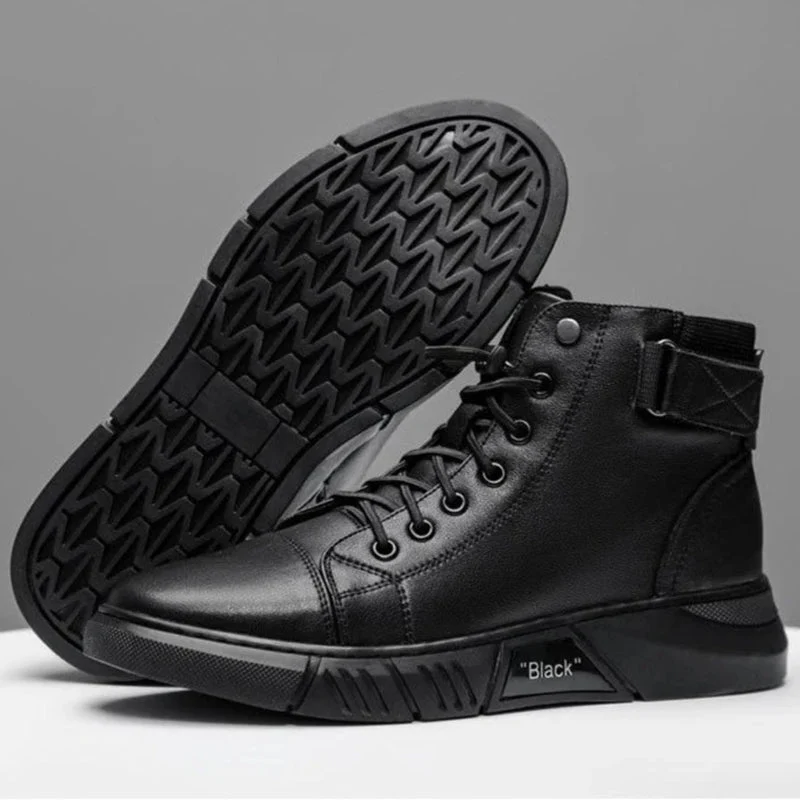 Herren Komfort-Stiefel aus Kunstleder | Gepolsterte Innensohle, rutschhemmende Sohle & eleganter Look