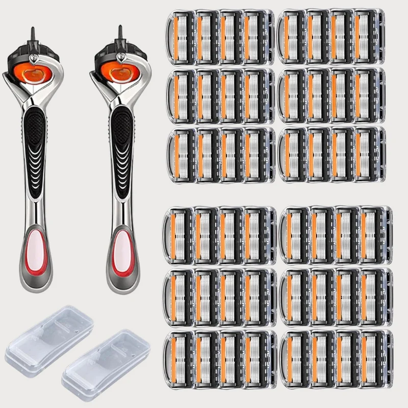 SharpEdge Rasierklingen-Set | Mehrschichtklingen für sanftes Gleiten | präzise Konturen & glatte Rasur | 24er oder 48er Set