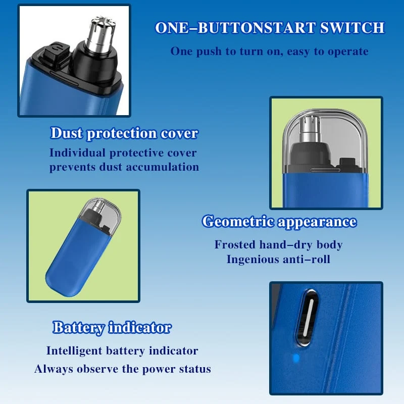 5-in-1 Präzisionstrimmer für Nase, Ohren, Augenbrauen & Gesicht | 7000 U/min, wasserdicht | USB-C, kompakt & hygienisch
