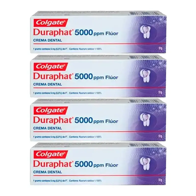 Colgate Duraphat 5000 Ppm Fluoride Toothpaste, Pack 4 x 51 ml