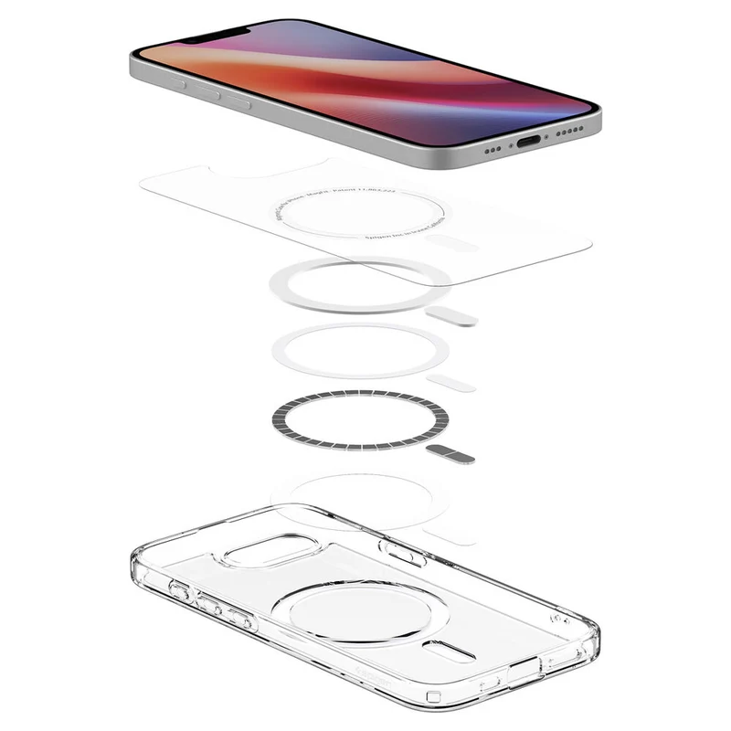Spigen Apple iPhone 17e / 16e Ultra Hybrid (MagFit) Case (Clear Case / White Ring)