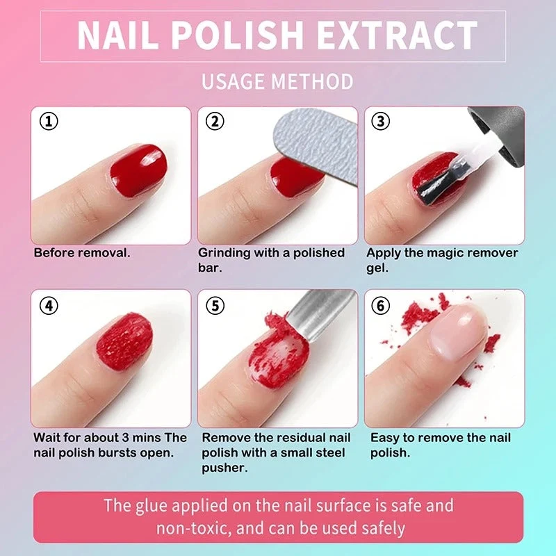 Nagellackentferner Gel acetonfrei | Entfernt Lack in ca. 5 Minuten | Schonend ohne Schaben | Sauberes Ergebnis