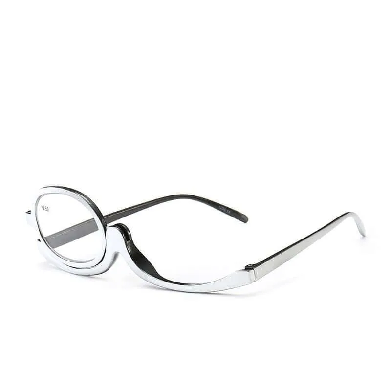 Make-up Brille mit schwenkbarer Linse | präzises Schminken trotz Sehschwäche | ultraleicht 16,6 g | freie Hände