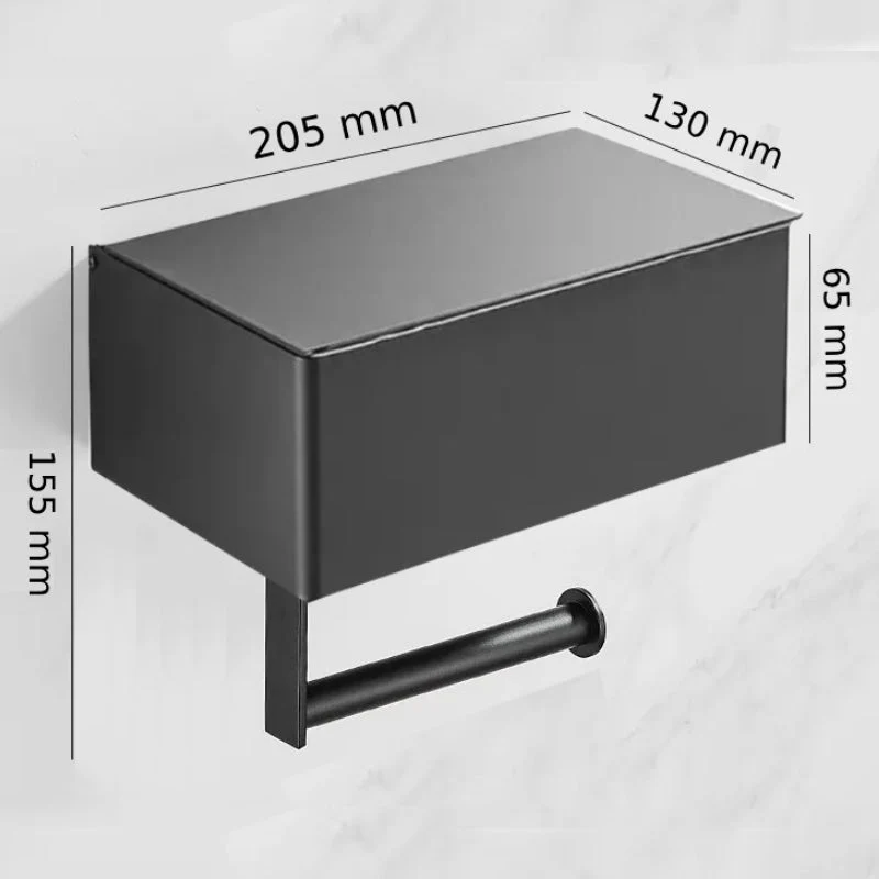 Toilettenpapierhalter mit Ablagefach | Matte Oberfläche, wandmontiert | Handyablage & hygienisches Staufach | Schwarz/Weiß/Silber
