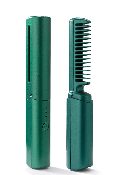 Wiederaufladbarer Glättkamm 2-in-1 mit Keramik | 3 Temperaturstufen, 4000 mAh Akku | Kompakt 18,5 cm, 116 g