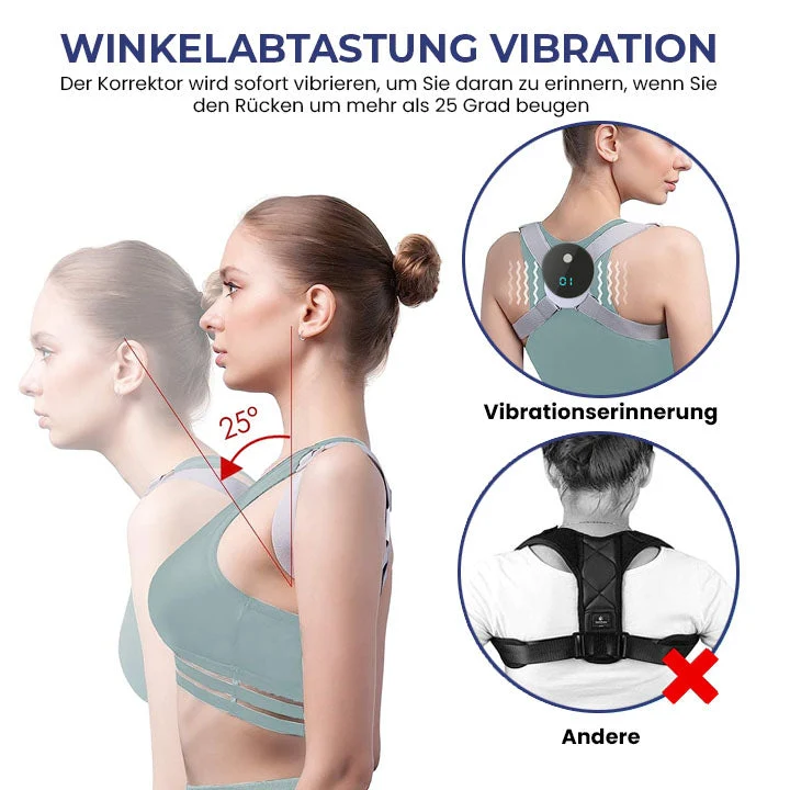 EMS Haltungstrainer mit Winkelerkennung | Elektronischer Rücken Trainer | Aufrechte Haltung & Muskelstimulation