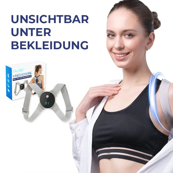 EMS Haltungstrainer mit Winkelerkennung | Elektronischer Rücken Trainer | Aufrechte Haltung & Muskelstimulation