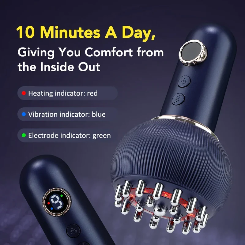 Massagegerät mit Wärme, Vibration & Rotlicht | Akku 1200 mAh, 50 Min Laufzeit | Für Regeneration, Entspannung & Home-Routine