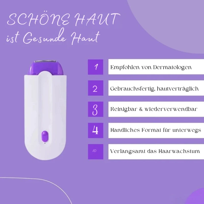 Schmerzfreier Haarentferner mit Mikro-Oszillation | 2 Schneidköpfe für Gesicht & Körper | Sensa-Kontaktfunktion | Glatte Haut ohne Irritation