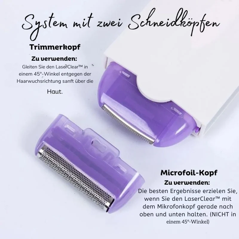 Schmerzfreier Haarentferner mit Mikro-Oszillation | 2 Schneidköpfe für Gesicht & Körper | Sensa-Kontaktfunktion | Glatte Haut ohne Irritation
