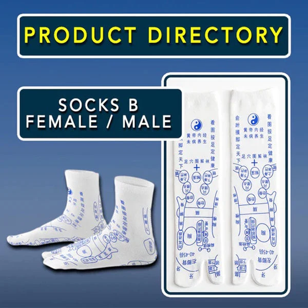Akupressur Reflexzonen Socken aus Baumwolle | Diagramm-Zonen für Fußmassage | Atmungsaktiv & feuchtigkeitsableitend für Zuhause