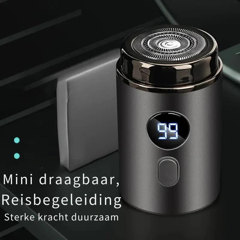 Kompakter Elektrorasierer für Nass- & Trockenrasur | USB-wiederaufladbar | 60 Min Akku | Abnehmbarer, abwaschbarer Scherkopf