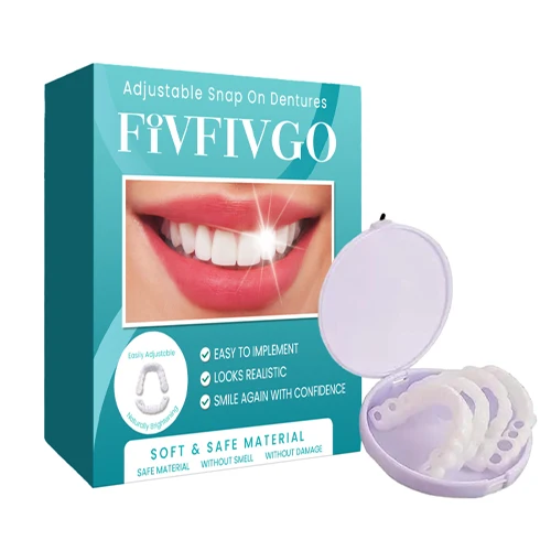 SnapSmile Aufsteck-Zahnprothese | Sofort natürliches Lächeln ohne Zahnarzt | Einstellbare Passform Realistischer Look Wiederverwendbar