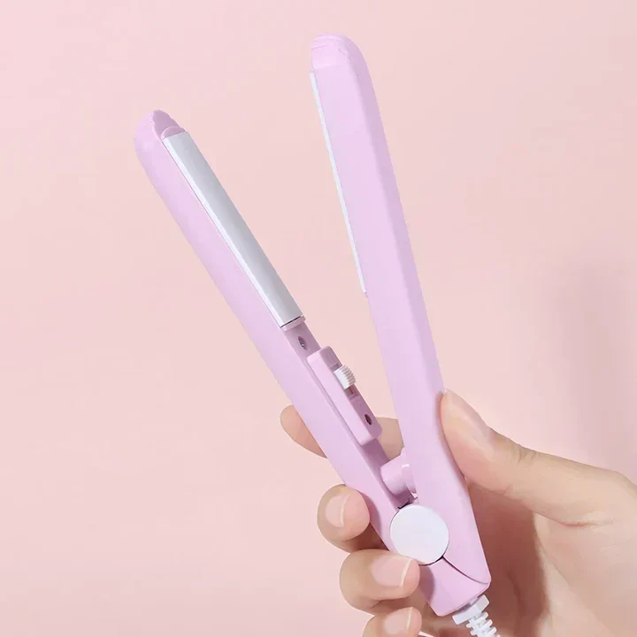 Mini Glätteisen & Lockenstab 2-in-1 Keramik Styler | kompaktes Reise-Haarstyling Tool für Glätten & Locken | schnelles Anti-Frizz Styling