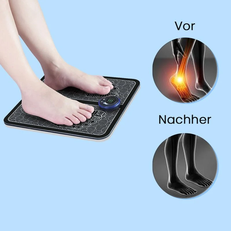 EMS Fußmassagegerät Matte zur Entspannung & Durchblutungsförderung | elektrisches Fußmassagegerät mit verschiedenen Modi & Intensitätsstufen