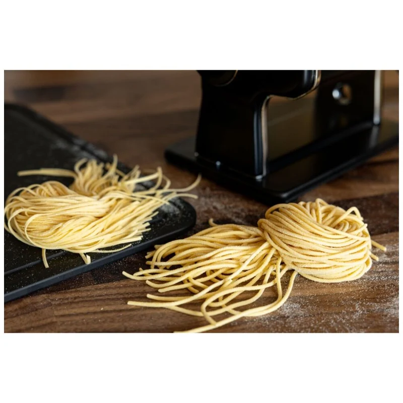 Marcato Atlas Plus Pasta Machine Stainless Steel with 4 Shape Settings (Black)