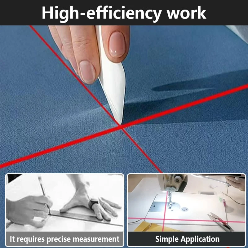 Magnetische Laser-Nähhilfe für Nähmaschine | Gerade Nähte ohne Anzeichnen | Flex-Arm + Ein/Aus-Schalter | Kopf: Linie/Kreuz/Punkt