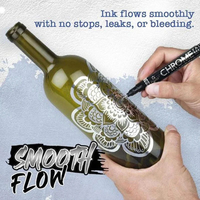 Chrom Marker Stift metallisch für Glas & Kunststoff | Spiegelglanz, kratzfest & UV-beständig | 0,7/1,0/3,0 mm