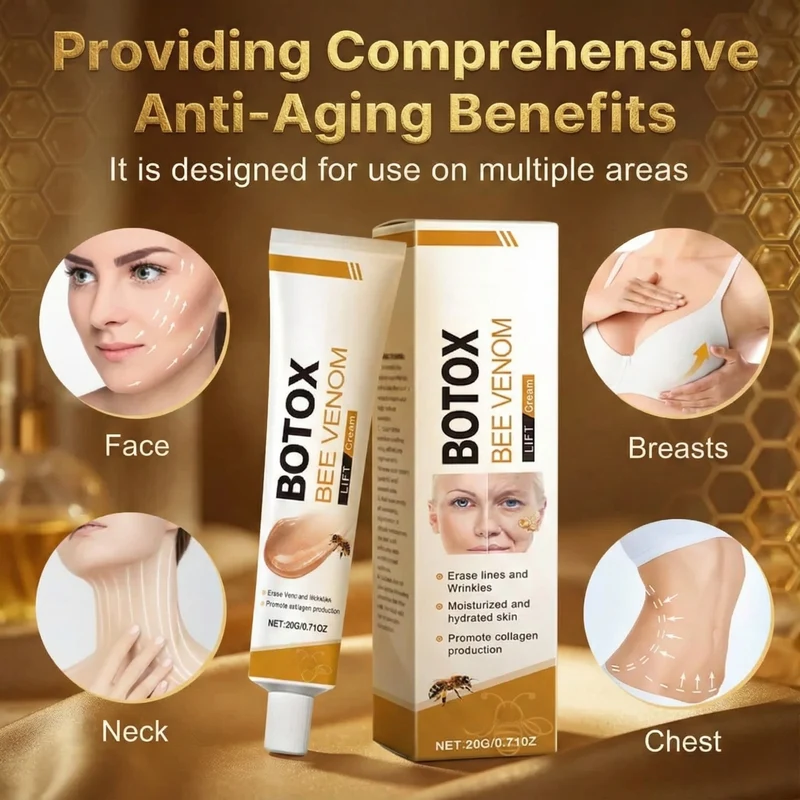 Anti-Aging-Creme mit Bienengift-Komplex | Strafft & festigt Gesicht und Hals | Mildert Fältchen und Linien | Leichte, nicht fettende Formel | 2× täglich