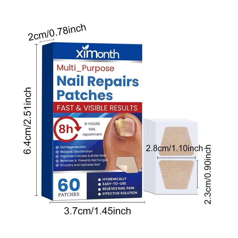 Nagelpflege-Pflaster 60 Stück | Für Fuß- & Fingernägel | Dünn, atmungsaktiv & unauffällig