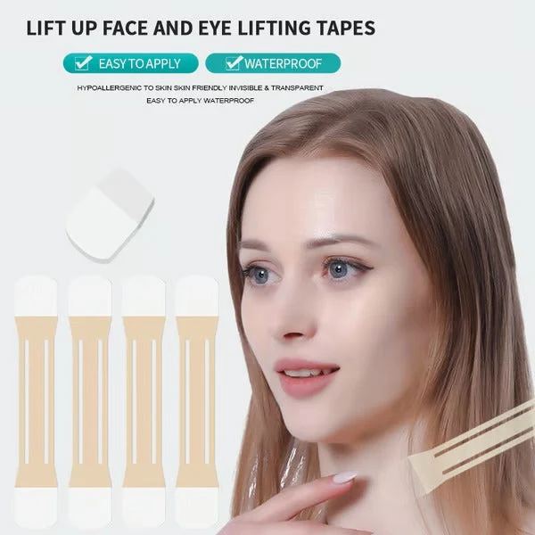 Hals- & Kiefer-Lifting-Tape (unsichtbar) | Schweißresistent mit medizinischem Kleber | Hypoallergen & hautfreundlich | Sofort strafferes Erscheinungsbild