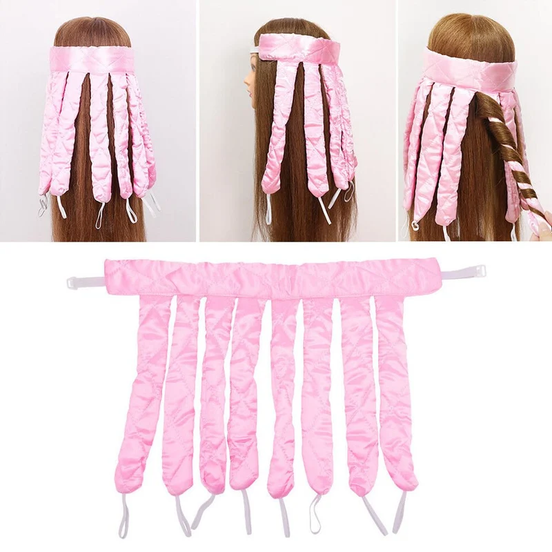 Heatless Locken-Set | Weiches Satin-Lockenband mit Scrunchies | Locken ohne Hitze | Für die Nacht & den Tag
