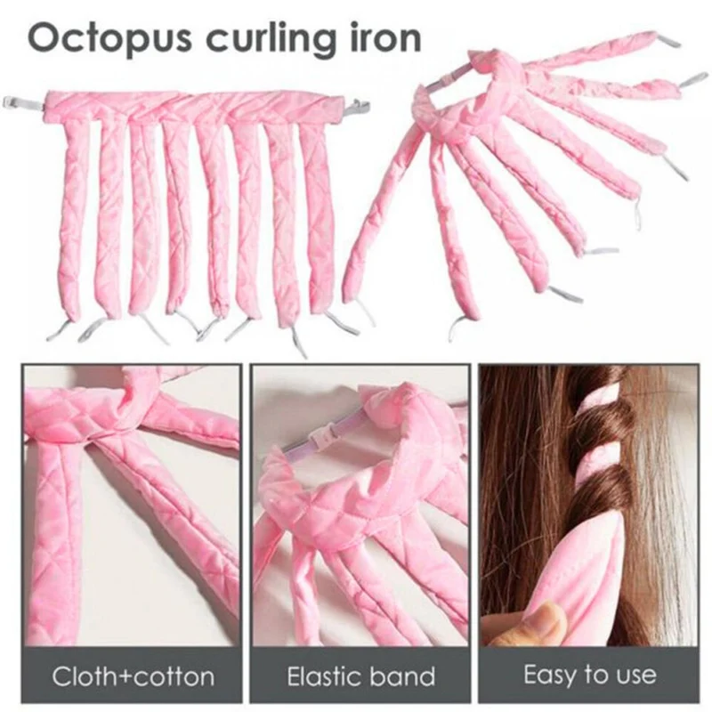 Heatless Locken-Set | Weiches Satin-Lockenband mit Scrunchies | Locken ohne Hitze | Für die Nacht & den Tag