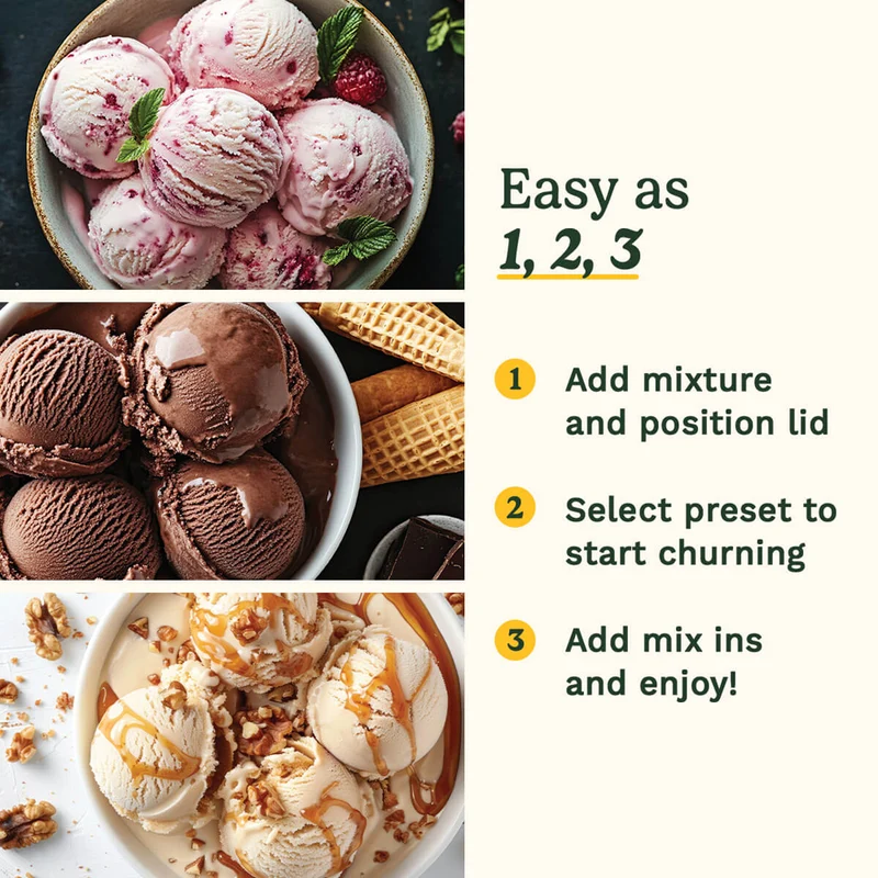Cuisinart Freeze Ease Ice Cream Dessert Maker 950ml 46.8x29.8cm - White