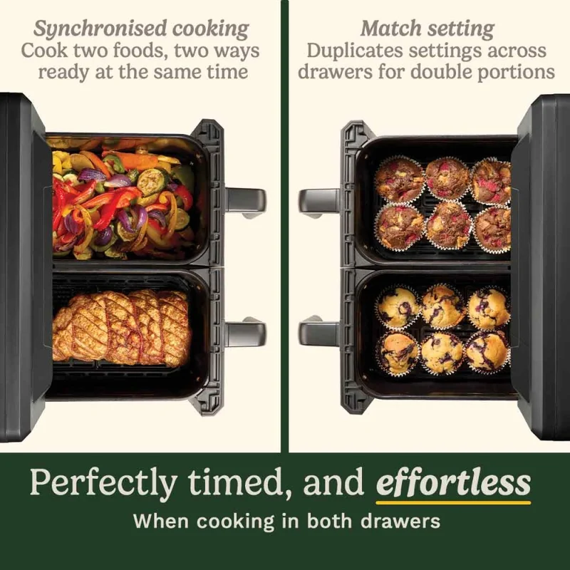 Cuisinart AirView 10.4L Dual Basket Electric Air Fryer - Black