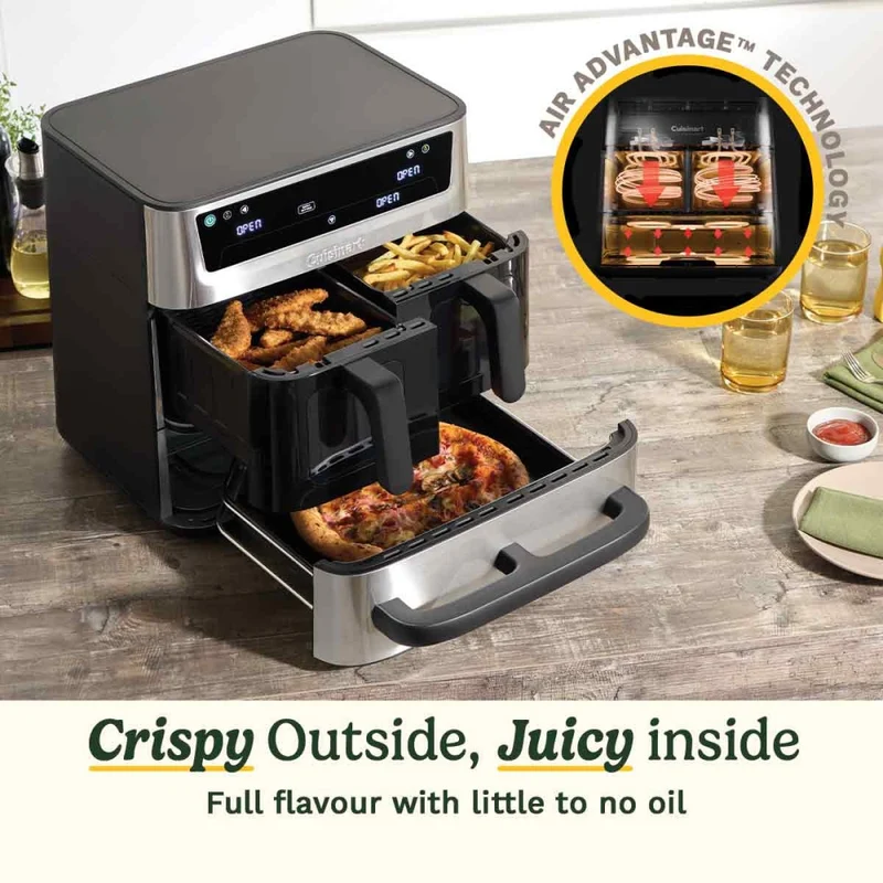 Cuisinart Tri Zone Air Fryer Oven Stainless Steel 136L Black/Silver