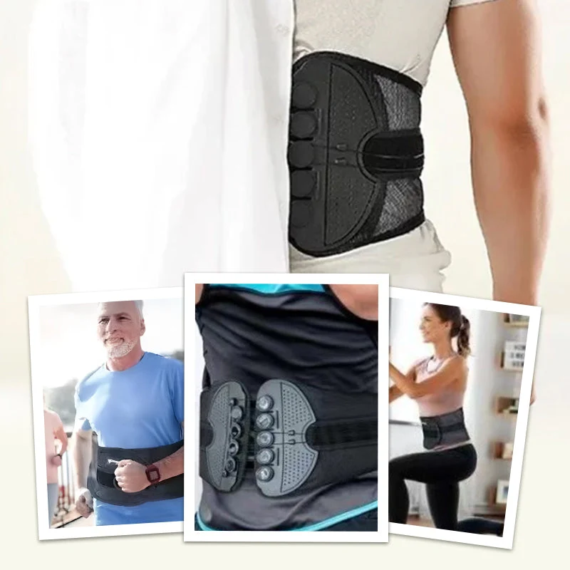 Lendenstützgürtel mit Kompression | Verstellbare Rückenbandage für Unteren Rücken | Atmungsaktive Rückenstütze für Alltag, Sport & Arbeit