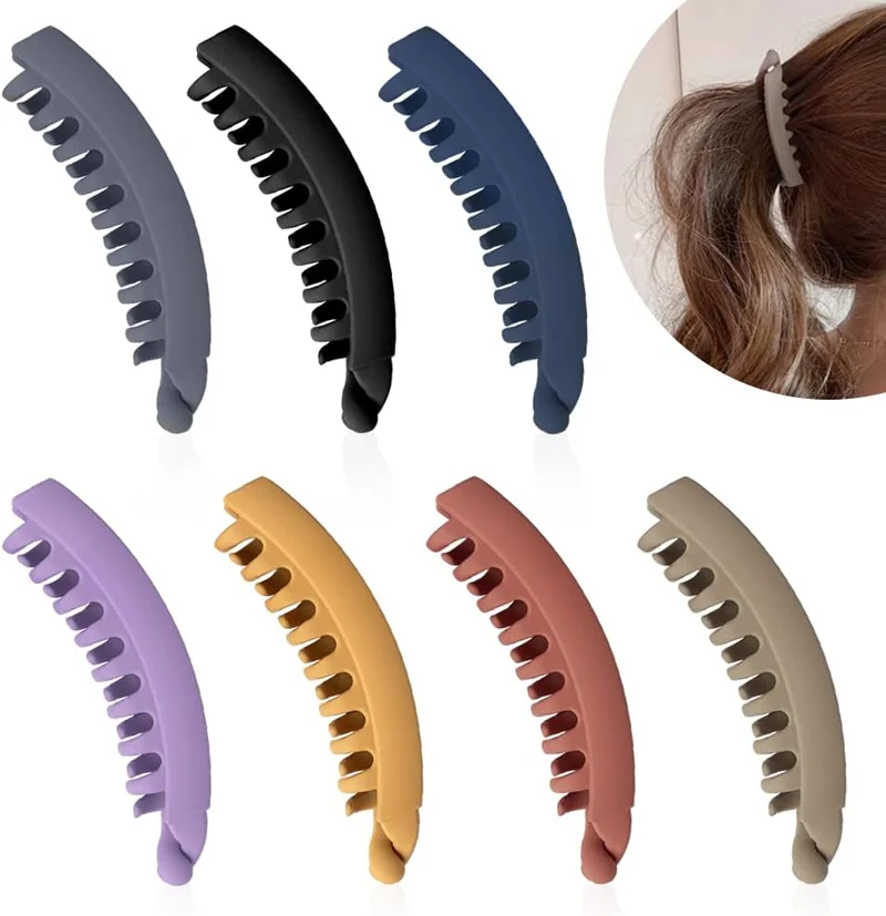 Bananen-Haarspangen Set 2er-Pack | Starker Halt für Pferdeschwanz & Hochsteckfrisuren | Für Dickes & Feines Haar