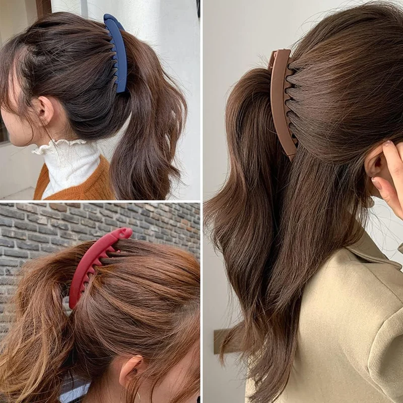 Bananen-Haarspangen Set 2er-Pack | Starker Halt für Pferdeschwanz & Hochsteckfrisuren | Für Dickes & Feines Haar