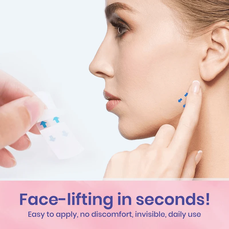 Unsichtbares Face Lift Tape V-Shape | Kinnlinie & Wangen liften | Wasser- & schweißfest